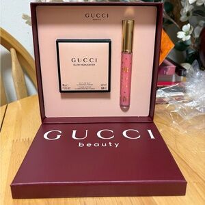 Gucci Beauty Opal Pink Highlighter &Bertha Pink Lip Gloss 2pc Set,BNIB,AUTHENTIC